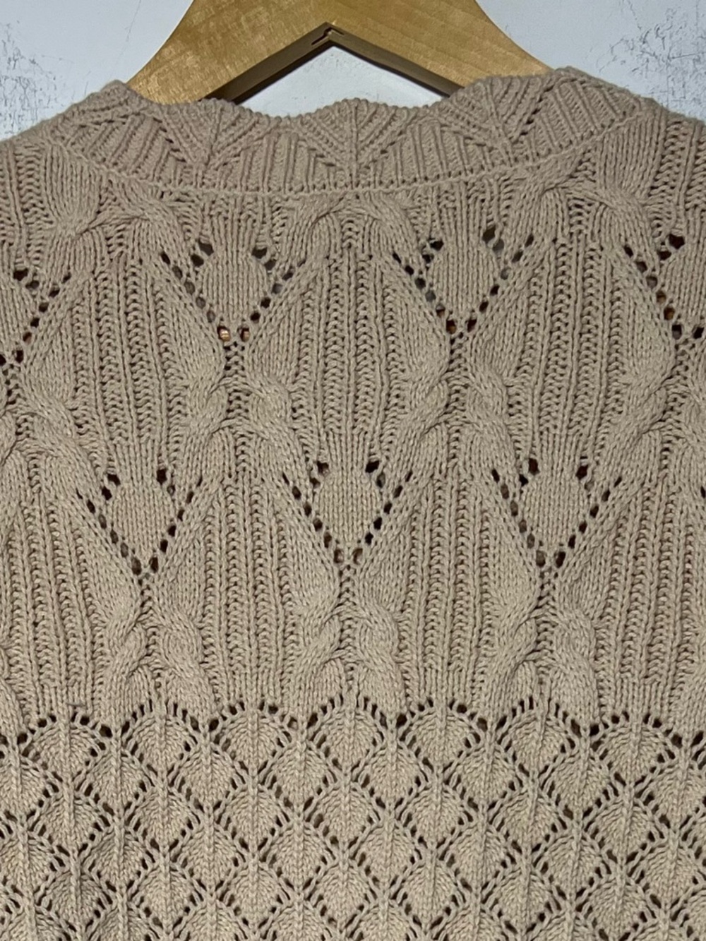 House of Harlow 1960 Beige Cropped Crochet Knit Button Cardigan Sweater - Picture 10 of 12
